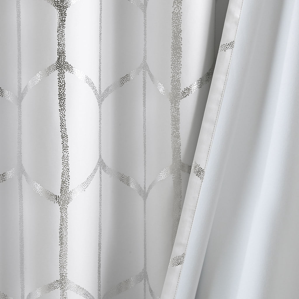 MAYEERTY 1 Pc Total Blackout Curtain Panel - Metallic Print, Grommet Top