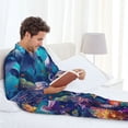 thumbnail image 6 of Uemuo Underwater Turtle Dolphin Octopus Pattern 2-Piece Loungewear Set - Men’s Soft Sleepwear, Cozy Winter PJs, Comfy Sleep Set-X-Large, 6 of 7