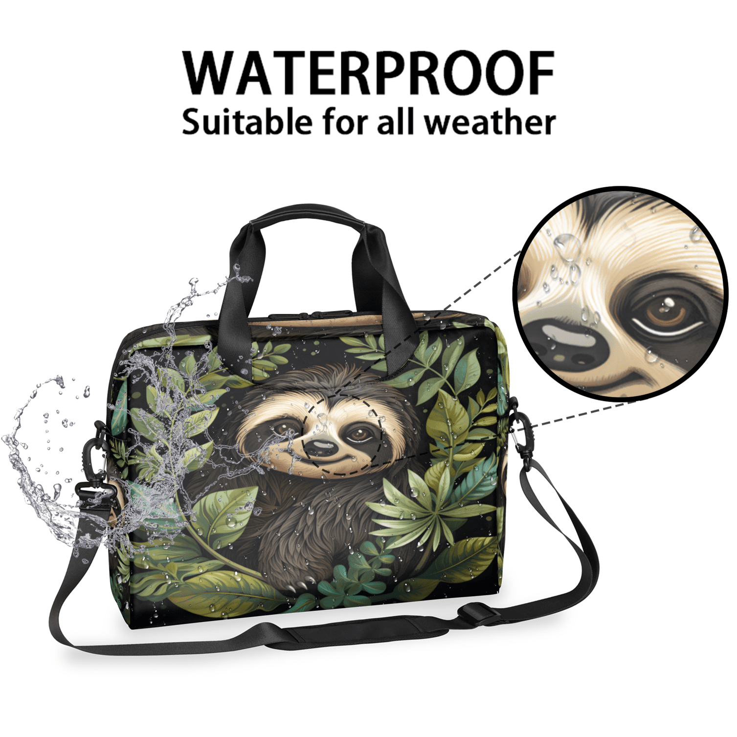 Herdesigns Cute Laptop Bag for Women Men, Computer Case Briefcase Messenger Bags, 15-15.6 inch Laptop Sleeve Shoulder Bag