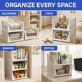 thumbnail image 4 of 5 Packs Stackable Closet Organizer Bins, 13×17 inch Foldable Plastic Storage Baskets, Waterproof Storage Containers for Drawer, Wardrobe, Bathroom, Living Room & Office, Space Saving Design, 4 of 9