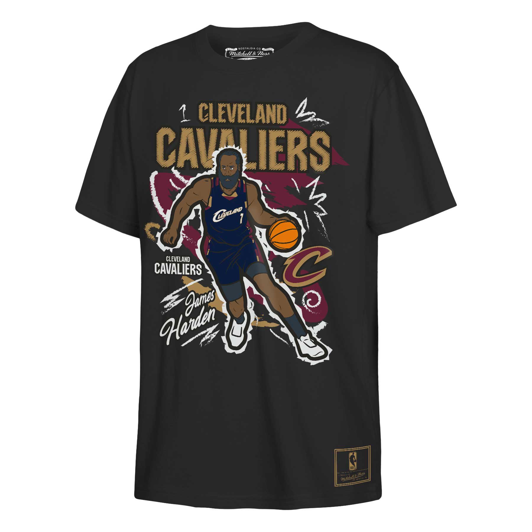 Youth Mitchell & Ness James Harden Black Cleveland Cavaliers Chalked Up Player T-Shirt