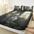 thumbnail image 3 of Castle Fairy Cute Ghost 4-Piece Full Size Sheets,Lodge Cabin Bed Sheets,Happy Halloween Lightweight Sheet Sets,Super Cozy Rustic Room Decor, 3 of 7