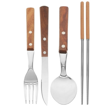 

Kitchen Flatware 1 Set of Household Cutlery Kit Spoon Cutter Fork Chopstick Western Restaurant Tableware Kit