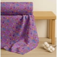 thumbnail image 4 of Soimoi Purple Cotton Poplin Fabric Insect,Sun & Cartoon Alphabets Text Print Fabric by The Yard 56 Inch Wide, 4 of 7