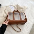 thumbnail image 4 of Bolsa De Hombro Bolso bandolera de PVC Impermeable Transparente Mujer Señora Ocio Diario (Marrón S) Likrtyny Para Estrenar, 4 of 8