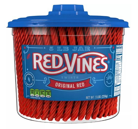 RED VINES Twists Original Red Licorice Bulk Candy Jar (5 lbs.)