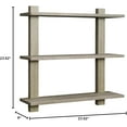 thumbnail image 2 of YEXJ Bathroom Shelves - 3-Tier Wall Mounted Floating Shelves for Books, Trophies, Wall Decor, Kitchen, Living Room & Bathroom Decor - Decorative Hanging Display Over the Toilet Storage Shelf - Grey, 2 of 7