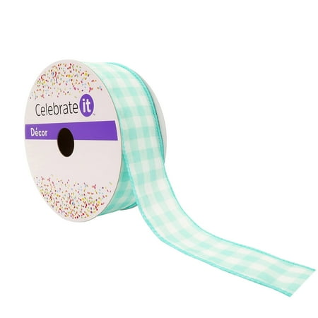 UPC: 0191518419740 | 1.5 Gingham Wired Ribbon by Celebrate It™ Décor