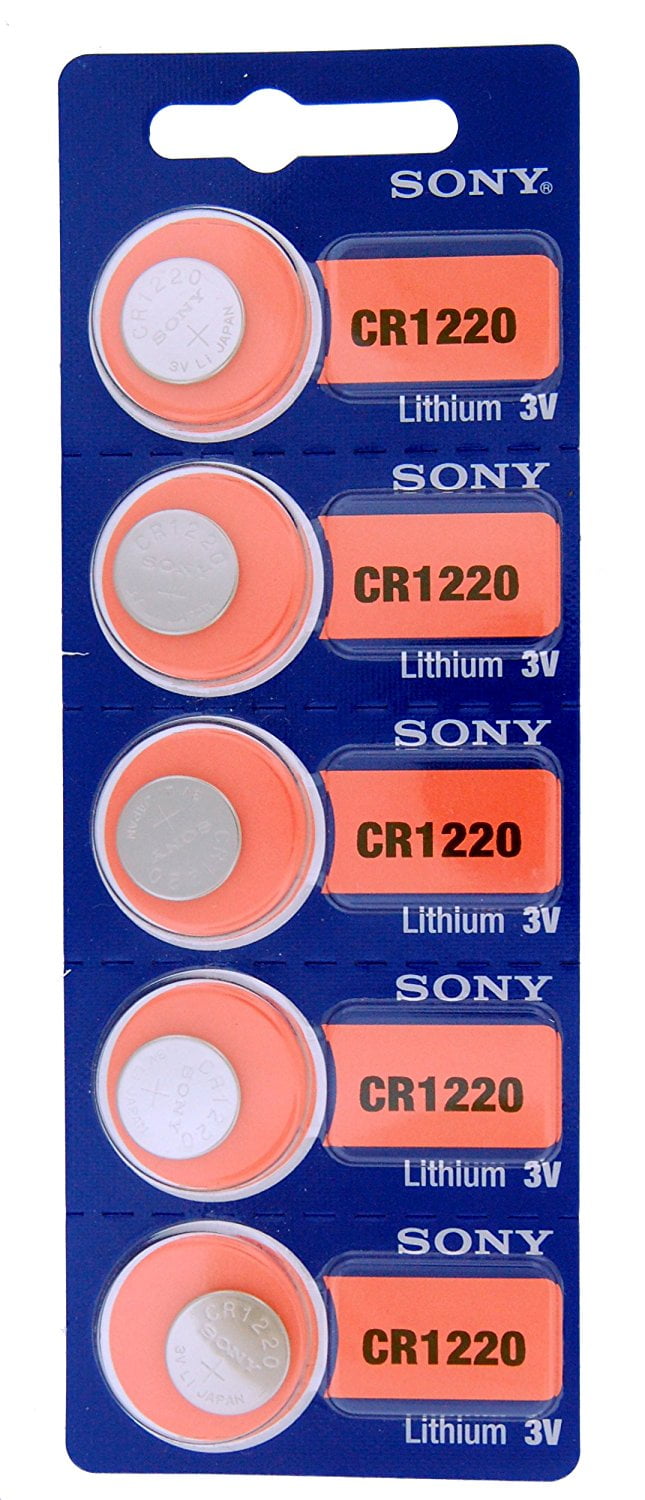 Cr1220 Sony 3 Volt Lithium Coin Cell Battery On Card