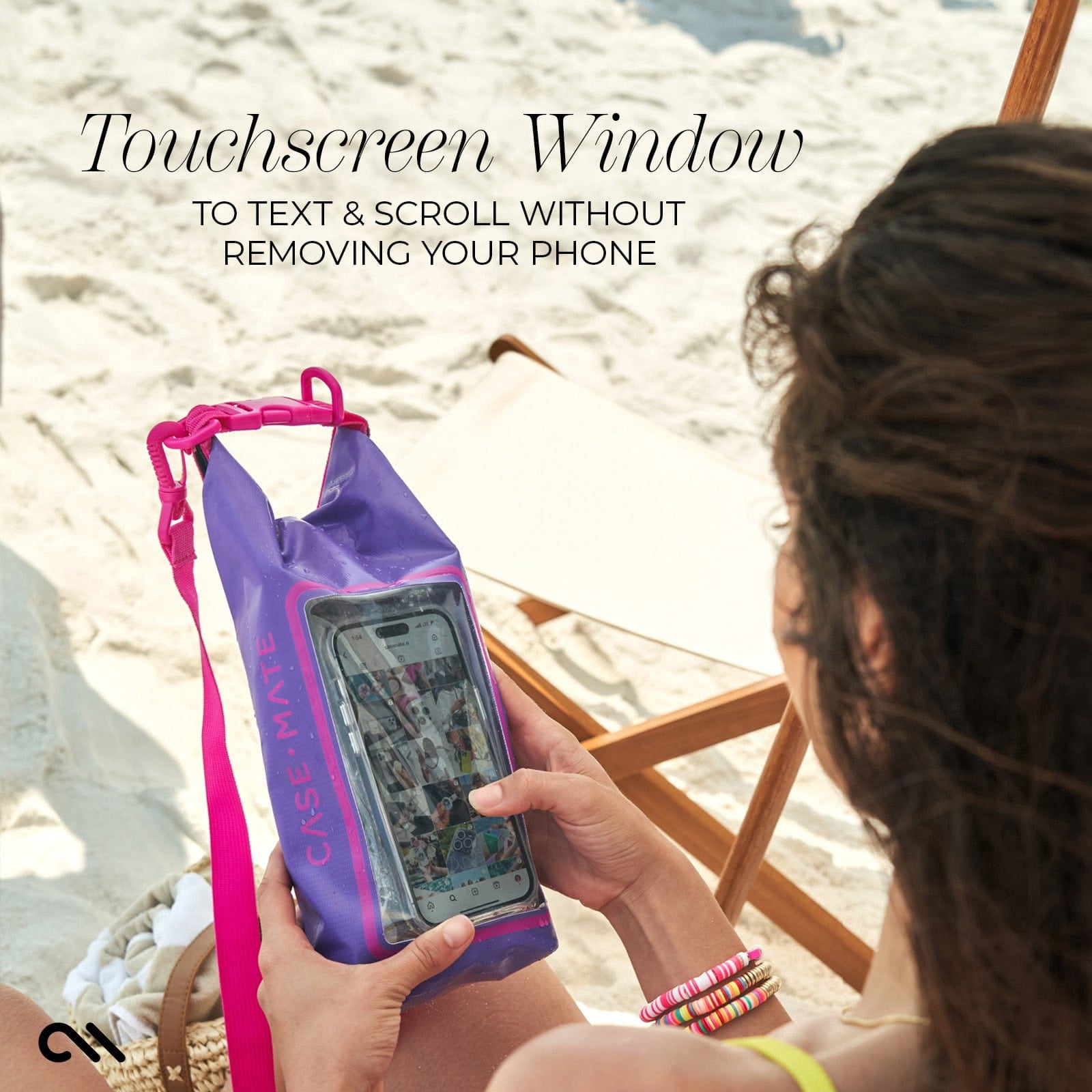 Case-Mate Waterproof 2L Dry Bag with Built-in Phone Pouch - Purple Paradise