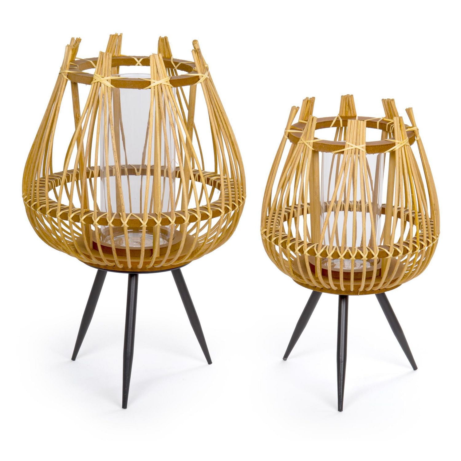 Truu Design Bougeoir décoratif en bambou avec pieds