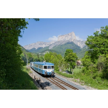 Train Mountain Railroad - Laminated Poster Landscapes Mountains Train X2800 Railcar Clelles Poster Print 24 x 36