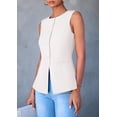 thumbnail image 4 of Chaleco PRETTYGARDEN 2025 sin mangas con botones blanco Talla L, 4 of 8