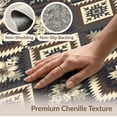 thumbnail image 6 of ODIKA 6'x9' Washable Area Rug Cream Distressed Boho Interlocking Geometric Academia Farmhouse for Queen Size Bedroom, Under Bed, Master Suite, Easy Care, Non-Shedding, 6 of 7