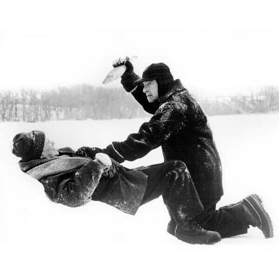 Grumpy Old Men Walter Matthau stabs Jack Lemmon with frozen fish 4x6 photo