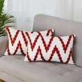 thumbnail image 4 of Homhougo—2 Pack Throw Pillow Covers with Embroidered Waves Decorative Cushion Covers, 12 x 20, Red, 4 of 4