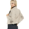 thumbnail image 4 of MixMatchy Women's Faux Leather Long Sleeve Zipper Closure Moto Biker Short Coat Jacket, 4 of 7