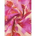 thumbnail image 5 of DARING DIVA Women's Ruffled V Neck Cap Sleeve Casual Floral Tops XS Hot Pink, 5 of 6