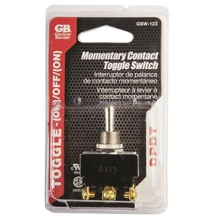Gardner Bender 20 amps Double Pole Toggle Momentary Switch Black/Silver 1 pk