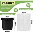 thumbnail image 2 of 5 Gallon 12 Inch Plastic Nursery Pots, Plant Containers with Drainage Holes, Round Sturdy Garden Planters for Indoor/Outdoor Greenery, Gardening Gifts for Women (5-Pack, Black), 2 of 10