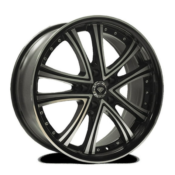 18x8 5-114.3 W-DIAMOND #179 BLACK/MACHINE (BP) 35/73.1