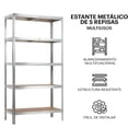 thumbnail image 3 of Estante Organizador Multiusos De 5 Niveles Anaquel Metalico Rack 5 Repisas Ajustables Soporta hasta 150 Kg (Plateado), 3 of 4