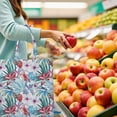 thumbnail image 2 of Watercolor Flower Pattern Reusable Shopping Bag - Durable & Washable Tote, 2 of 6