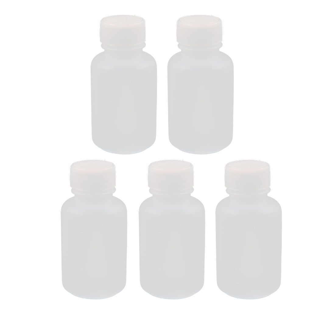 5Pcs 30ml Plastic Small Mouth Lab Reagent Bottle Sample Sealling Bottle