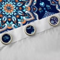 thumbnail image 4 of Homewish Tribal Damask Flower Black Out Curtains, Vintage Western Fshion Curtains Pack of 2 (42x63 Each), Navy Orange Mandala Bedroom Curtains, Blackout Curtains Home Decor, 4 of 6
