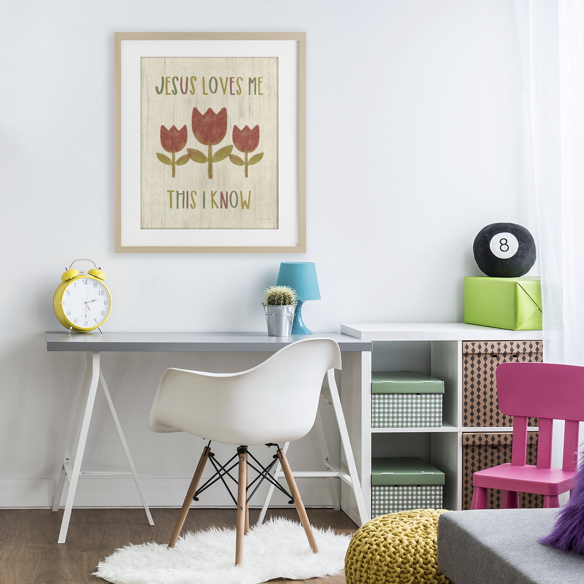 Stupell Industries Jesus Loves Me This I Know Birch Framed Print Under Glass, design by Annie LaPoint