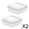thumbnail image 1 of Contenedor de Refrigerador Portátil, Cajones de Congelador, Contenedor de Queso, Apilable Transparente, Ahorro de Espacio, 2x2 Uds. 2 piezas, 1 of 10