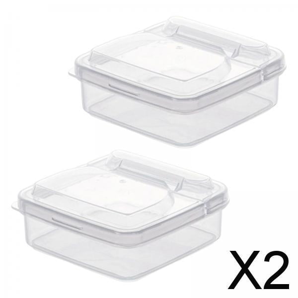 Contenedor de Refrigerador Portátil, Cajones de Congelador, Contenedor de Queso, Apilable Transparente, Ahorro de Espacio, 2x2 Uds. 2 piezas