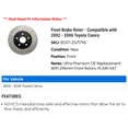 thumbnail image 2 of Front Brake Rotor - Compatible with 2002 - 2006 Toyota Camry 2003 2004 2005, 2 of 2
