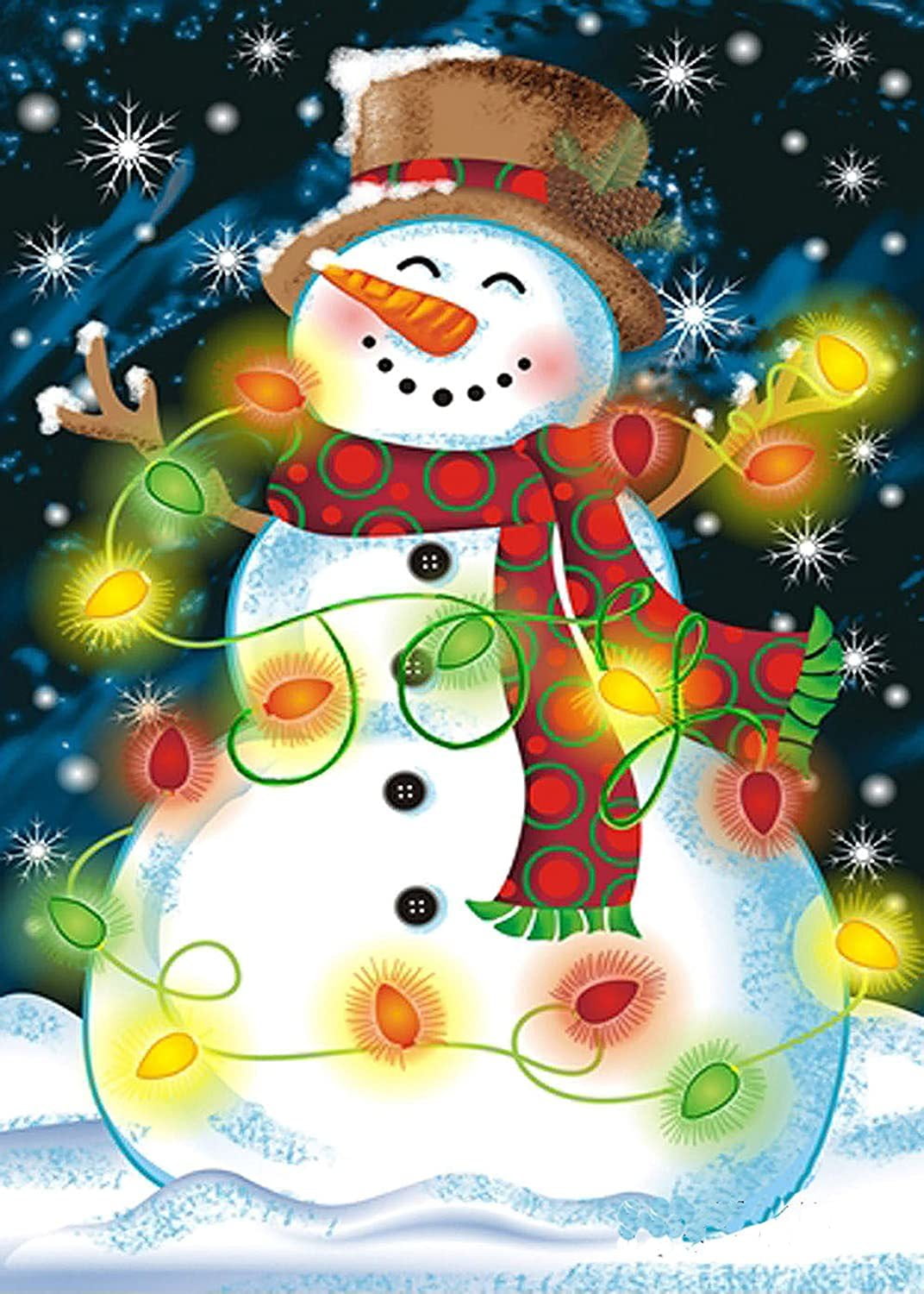 Outdoor Lighted Snowman 2021