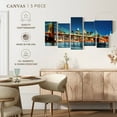 thumbnail image 5 of Elephant Stock Luminous Brooklyn Bridge Wall Art - Horizontal Multi Panel Canvas - 5 Pieceliving Room Wall Decor - Photography Architecture Multi Panel - Brown And Black Decor - 94" x 48", 5 of 8