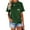 Green, variant on Women's Summer Short Sleeve T-Shirt with Pockets Letter Print Casual Tee