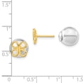 thumbnail image 3 of Finest Gold Sterling Silver & Gold-Tone Butterfly Front Back Ball Post Earrings, 3 of 3