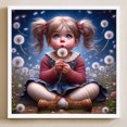 thumbnail image 3 of (ZSH424) Serie Personajes Niña Diente León Con Diamantes Redondos Pintura Diamantes Resina 30*30CM, 3 of 9