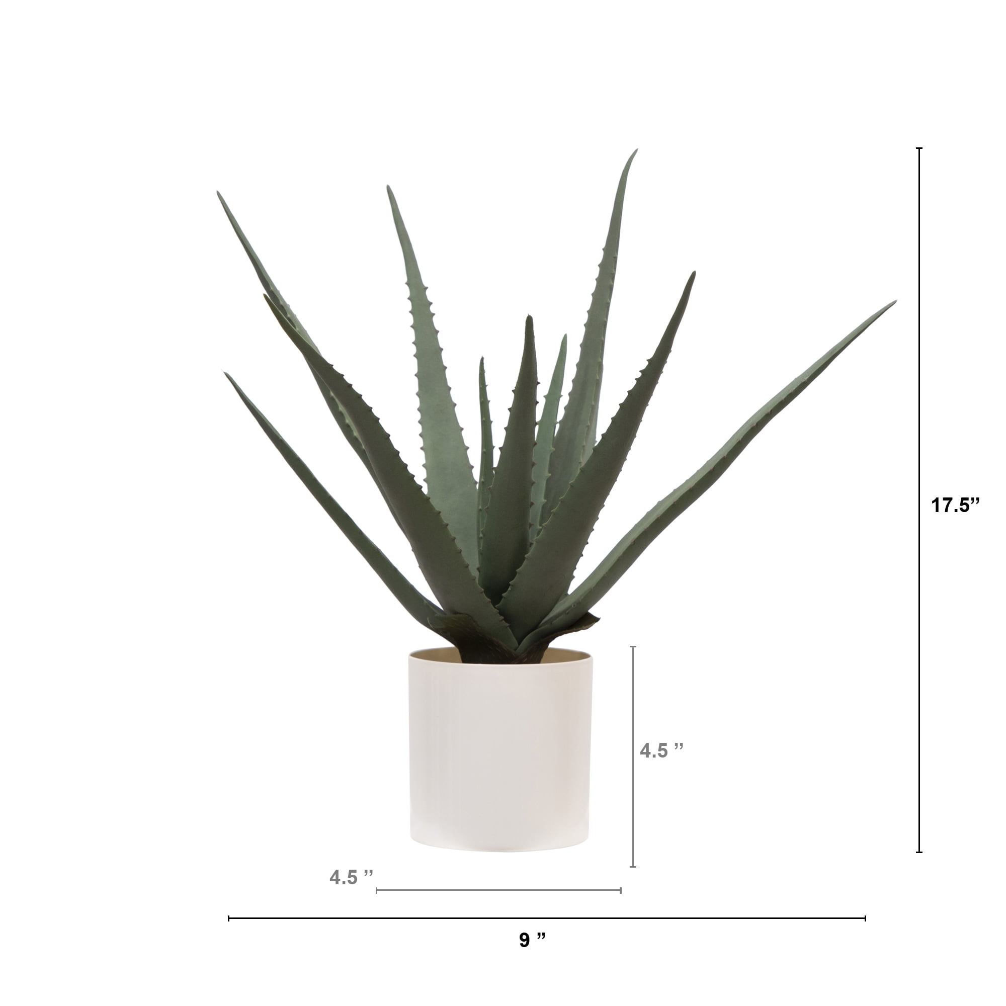 Mainstays 17.5"H Artificial Indoor Medium Agave Plant in Plastic Vanilla Planter
