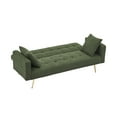 thumbnail image 5 of JERFIT 3-Seater Convertible Sofa Bed with Pillows, Plush Green Teddy Fabric for Living Room, Modern Sleeper Couch, 5 of 9