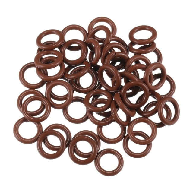 O Ring Seal Gasket, 5mm ID x 2mm CS for Cars Trucks SUVs Trailers Orings Seal Washer Replacement Automotive Faucet Repair Brown, 50 Pcs