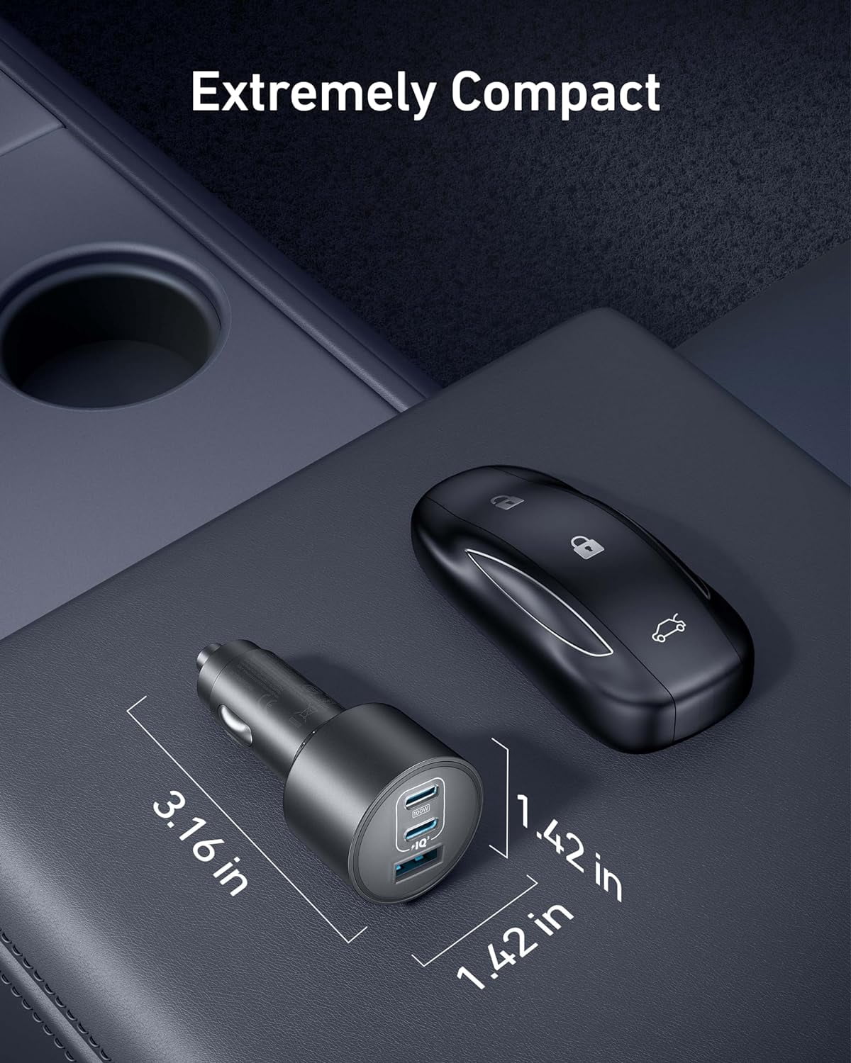 Anker USB-C Car Charger, 167.5W Max 3-Port Ultra-Compact Type-C Fast Car Charger