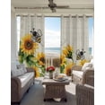 thumbnail image 6 of Sunflower Leaves Blackout Curtains for Bedroom Living Room Darkening Curtains 84 Inch Length 2 Panels Set Bee Spring Retro Farmhouse Window Curtain Insulated Window Treatment Grommet Drapes 52"x84", 6 of 9