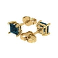 thumbnail image 2 of Clara Pucci 1Ct Natural London Blue Topaz Princess Cut VVS1 Push Back Stud 18k Solid hypoallergenic Gold Designer Earrings For December, 2 of 7