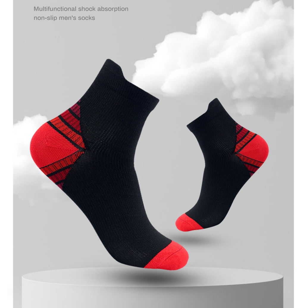 Compression Socks for Unisex Men and Women , Ankle Soft Moisture-Wicking Socks , Athletic Cushioned Low Cut Running Socks for a Secure Fit - 6 Pairs