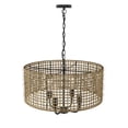 thumbnail image 2 of Aiwen 4-Light Rattan Pendant Light Fixture Cylinder Shade Rustic Kitchen Island Hanging Lighting, 2 of 10