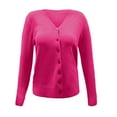 thumbnail image 2 of Sanbonepd Ladies Button Round Neck Long Sleeve Soft Knitted Cardigan Sweater Women, 2 of 3