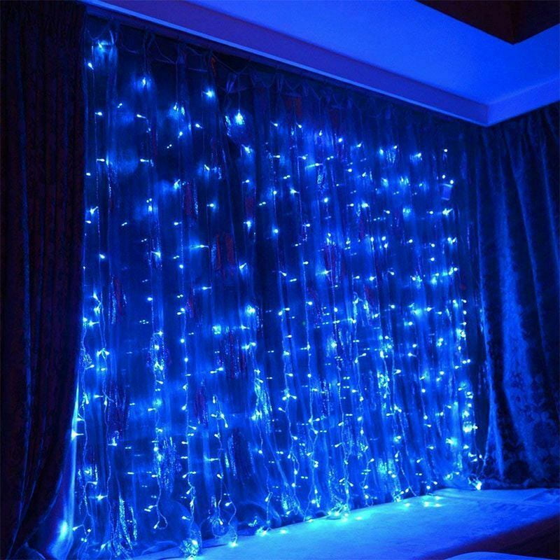 9 8x9 8ft Window Curtain String Fairy Lights With Remote Timer Tsv 300 Led Fairy Twinkle Lights 8 Lighting Modes With Hanging Hook For Bedroom Wedding Party Backdrop Outdoor Indoor Decoration Walmart Com