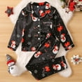 thumbnail image 3 of Uccdo Mommy and Me Family Matching Christmas Pajamas Set Boys Girls Silk Satin Button Down Sleepwear Xmas 2Pcs Pjs Set, 6-13 Years, 3 of 8