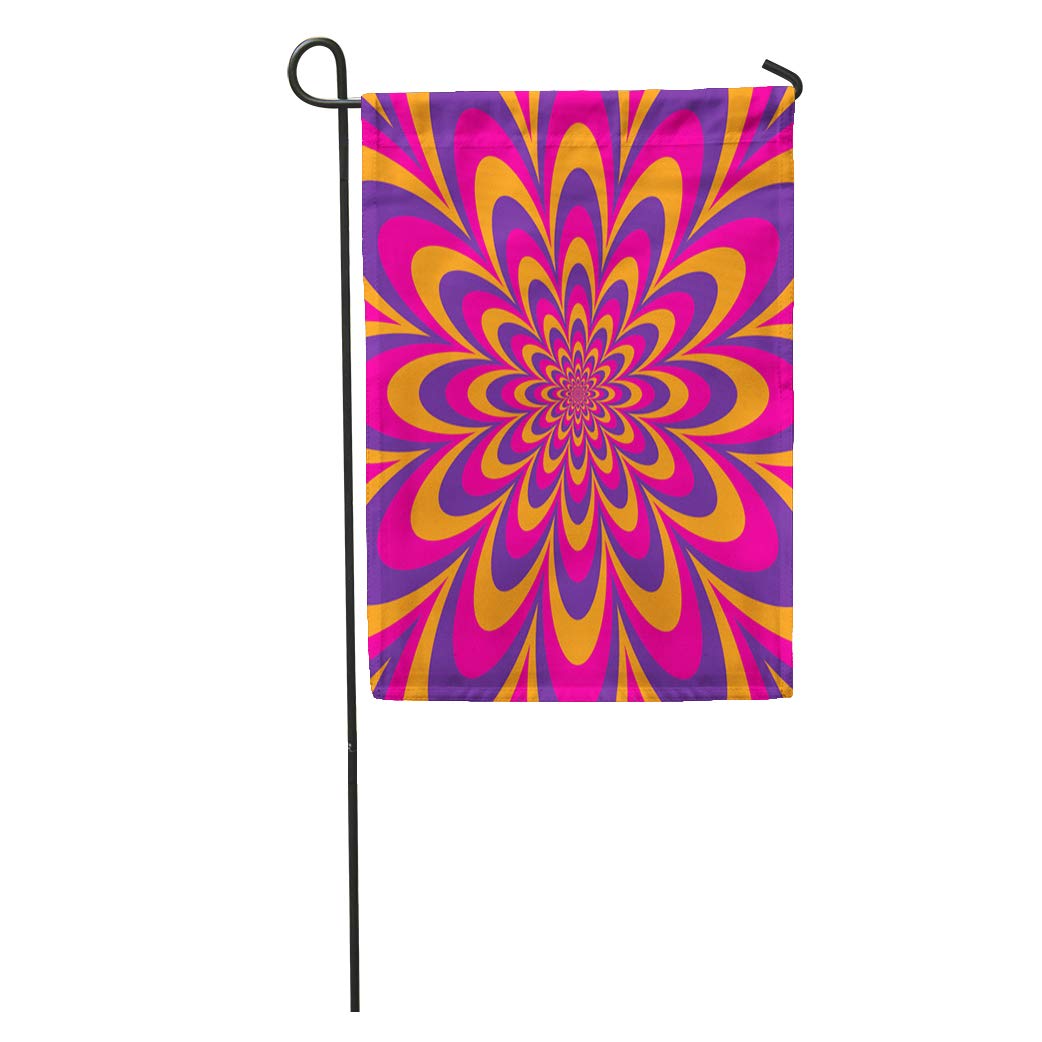 JSDART Colorful Groovy Infinite Flower Optical in Purple Pink and